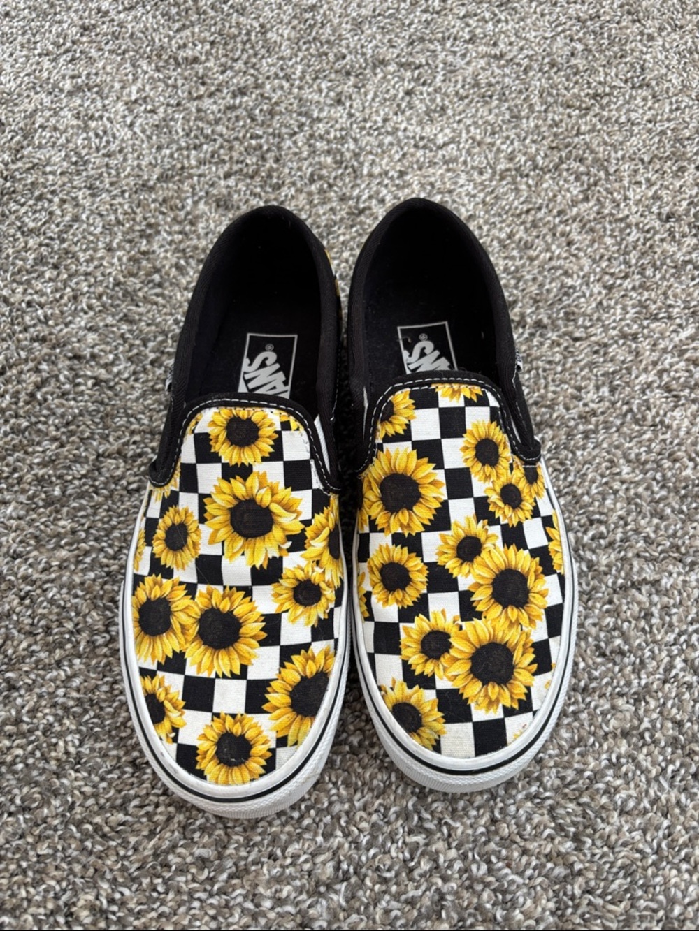 Vans Slip-On Checkerboard Sunflower Print - Picture 3 of 4